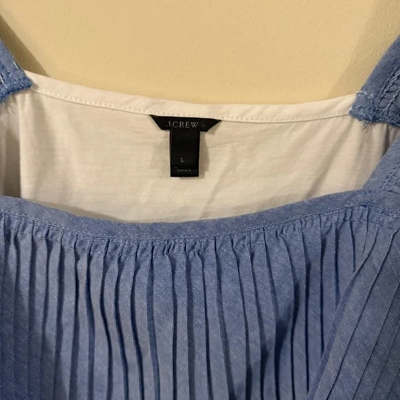 J Crew Womens Blue Sleeveless Tank Shirt Size Large Summer Beach Vacation - Picture 4 of 5